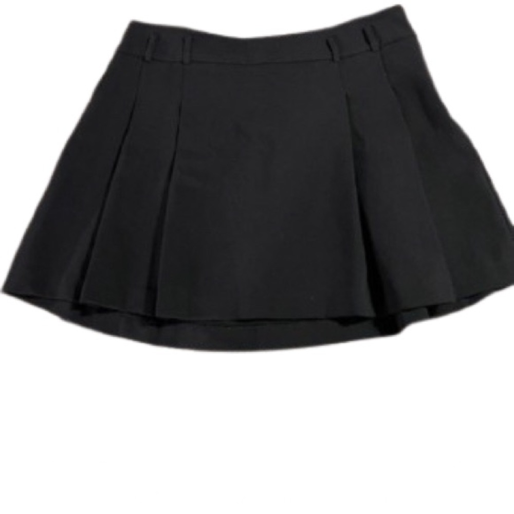 MNG Black Pleated Mini Skirt Y2K Academia Preppy Chic Schoolgirl Style Size 10